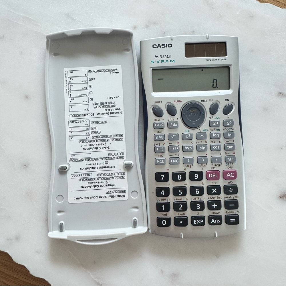 Casio fx-115MS Scientific Calculator in Silver and Blue